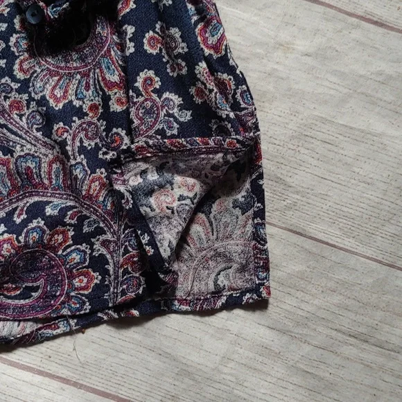 Lucky Brand Blue and Pink Flowy Blouse With Tie - Picture 7 of 10